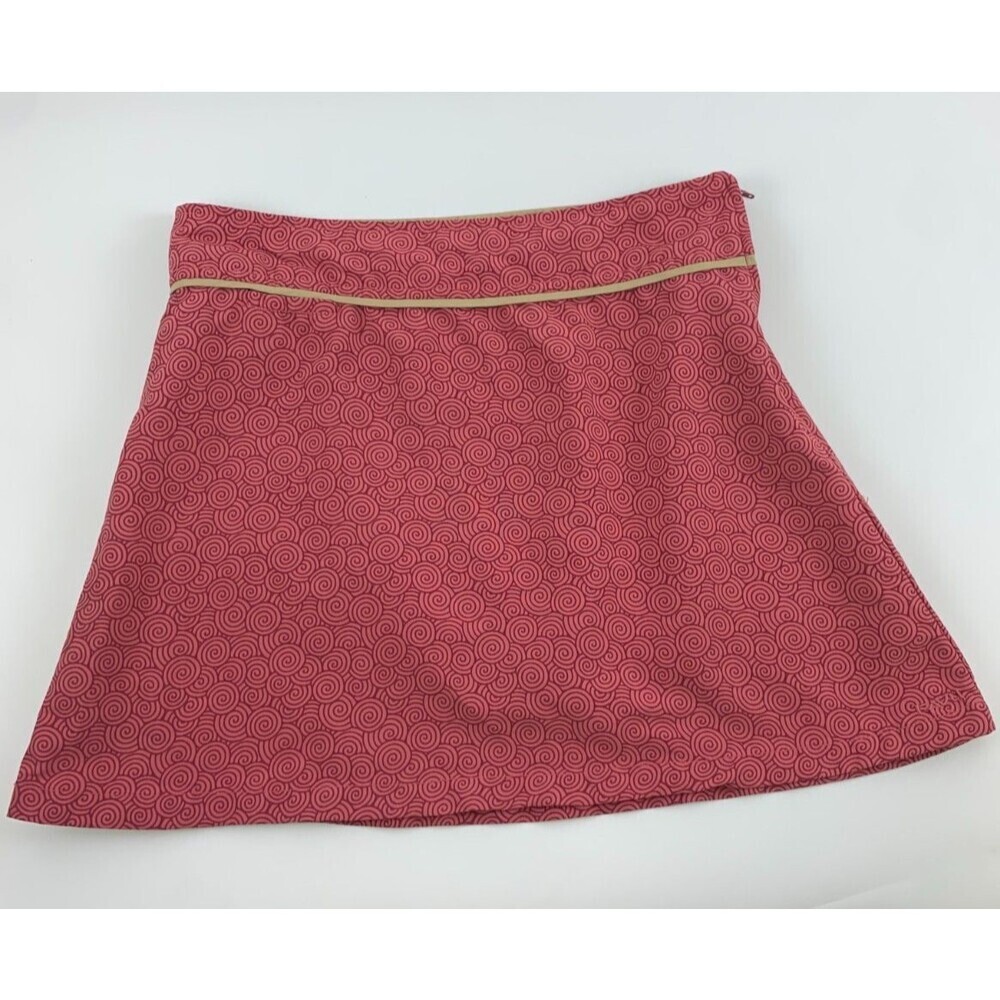 Kavu Nylon Short Skirt Side Zip Pink Swirl Pattern Active Inside Pocket Womens 4